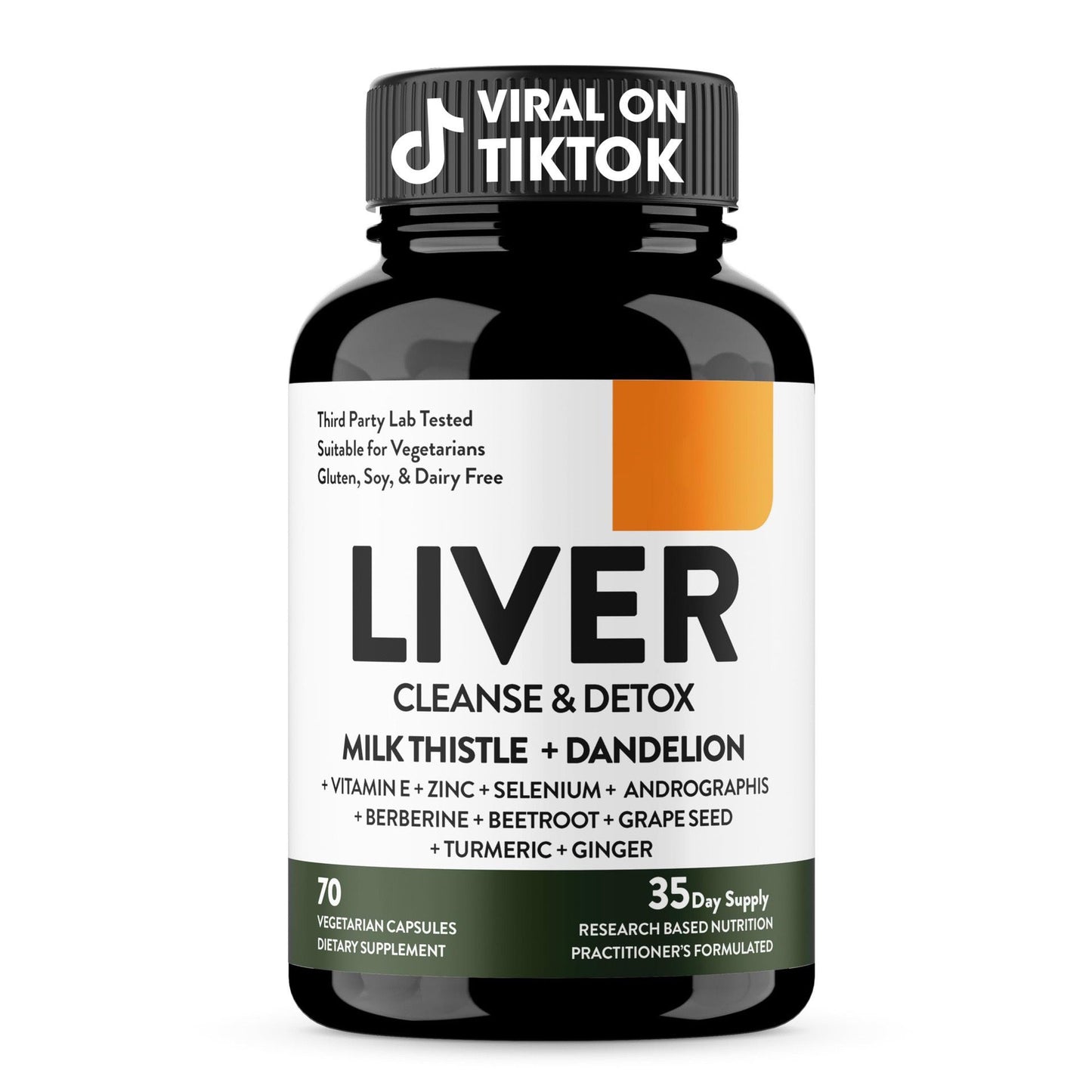 Liver Cleanse & Detox Supports 11 IngredientBlend Milk Thistle, Dandelion, Turmeric, GingerExtract, Beet, Zinc, Vitamin E, Selenium, GrapeSeed. liver detox vitamin liver