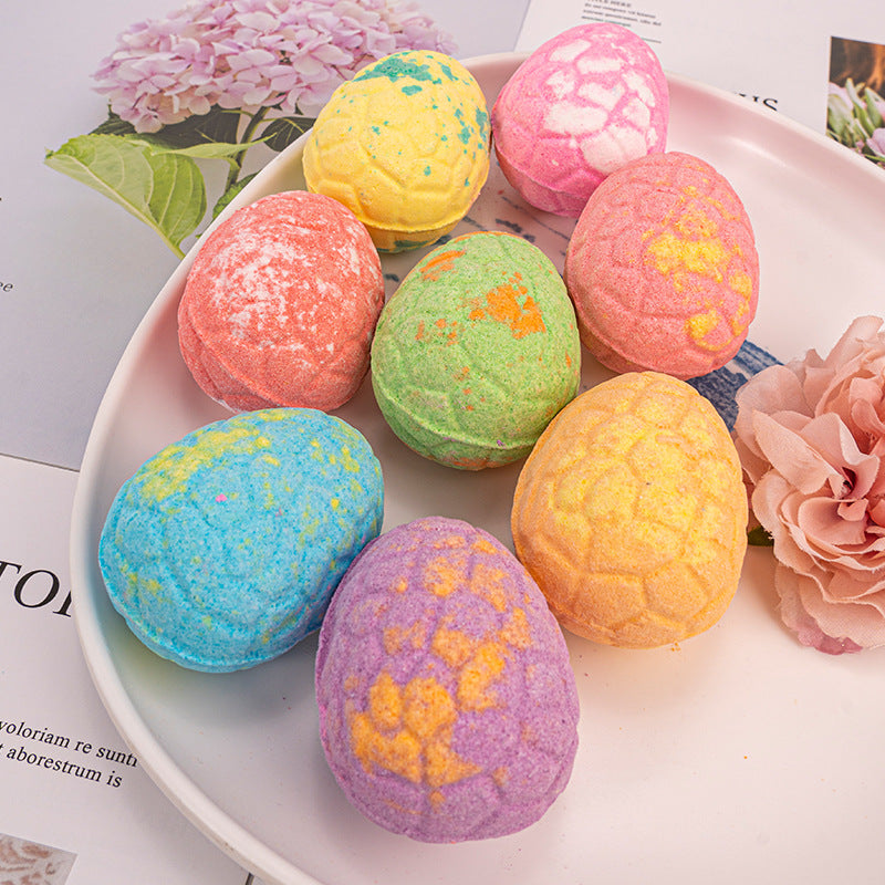 Amazon In Stock Dinosaur Egg Bath Salt Ball Children's Toy Bath Ball Essential Oil Explosion Salt Bath Ball Aromatherapy Bubble Bomb