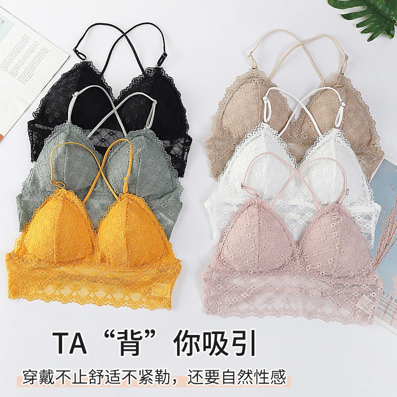 Sexy Lace Straps Wrap Chest Women's Autumn And Summer Thin Breathable European And American Back Tube Top Short Underwear Adjustment Belt Bra