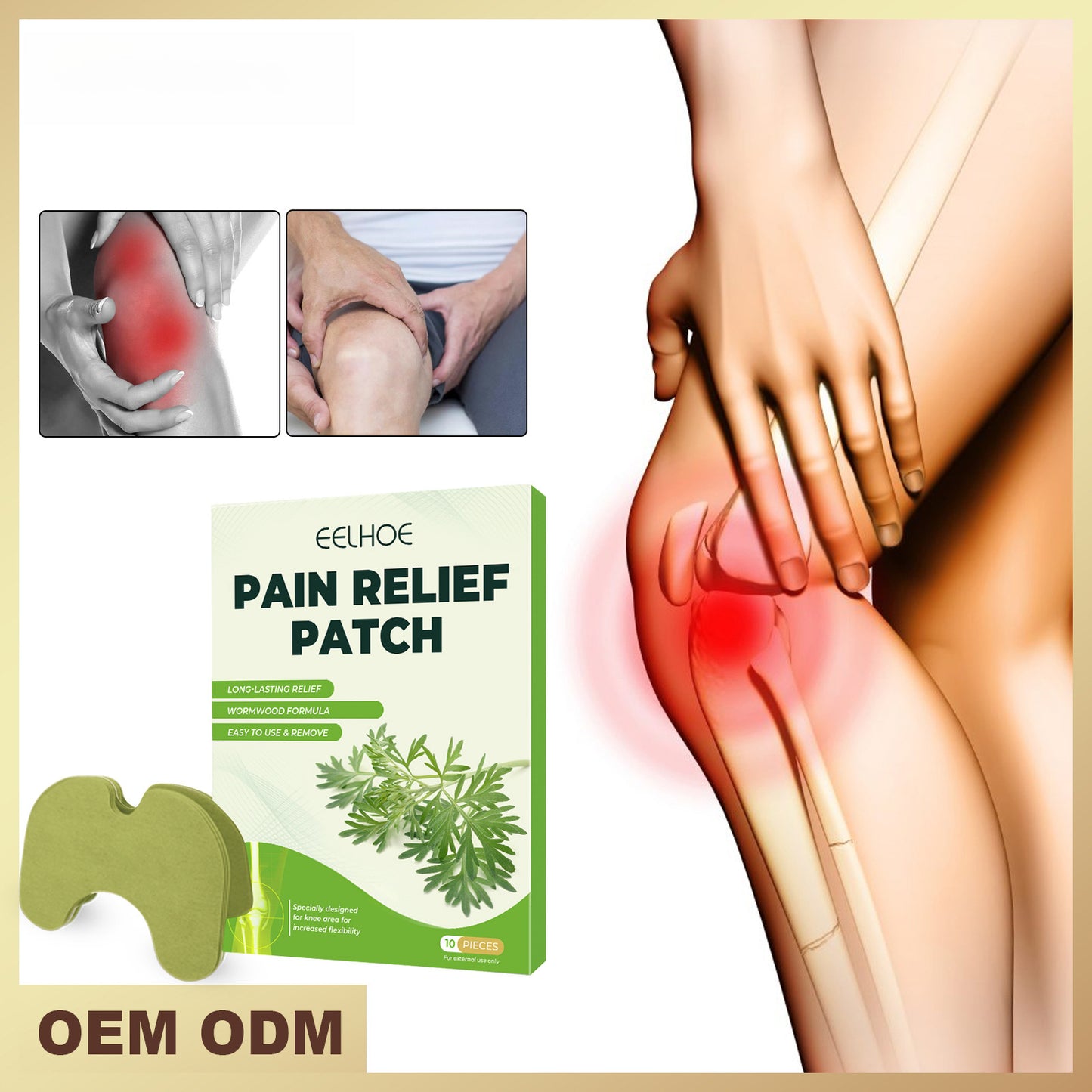 EELHOE Wormwood Pain Relief Patch Relieve Joint Lumbar Spine Cervical Spine Knee Leg Muscles And Bones Pain Health Care Patch