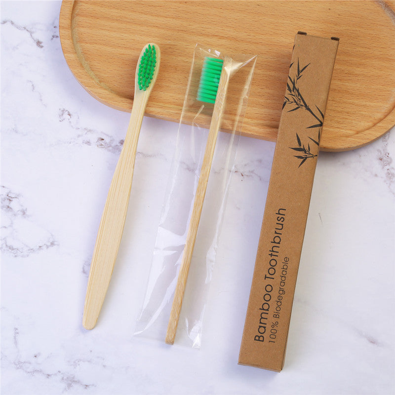 Disposable Bamboo Toothbrush Hotel B&B Bamboo Toothbrush Bamboo Charcoal Soft Kraft Paper Box