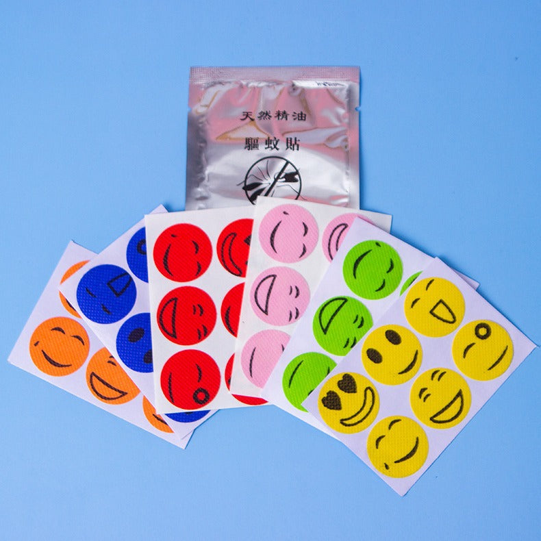 Cartoon Six-Pack Repellent And Anti-Mosquito Stickers For Summer Outdoor Cool Smiling Face Mosquito Repellent Stickers With Cute Expressions And Plant Essential Oil Anti-Mosquito Stickers