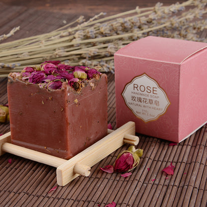 Rose Vegetable Oil Soap Women&#039;s Cleansing Dried Flower Soap Moisturizing Bath Soap Hand Gift Handmade Soap