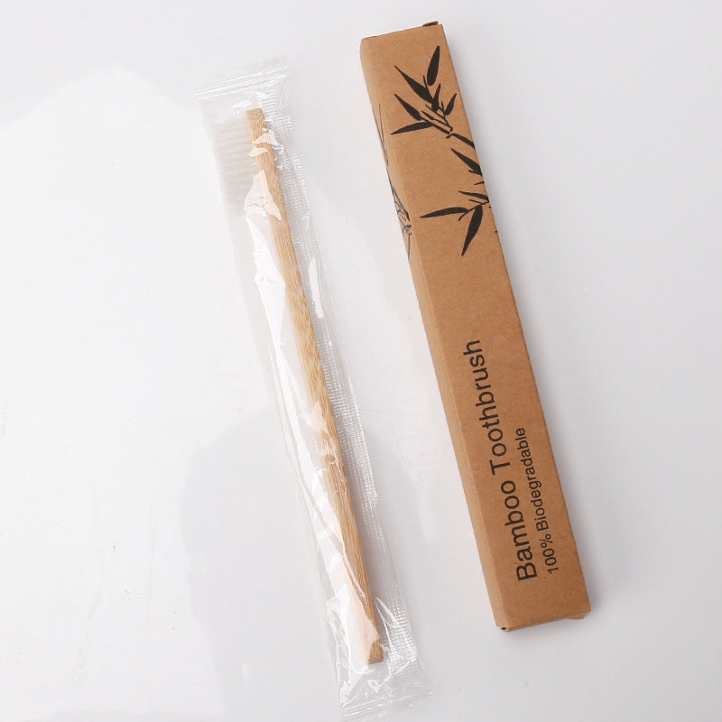 Disposable Bamboo Toothbrush Hotel B&amp;B Bamboo Toothbrush Bamboo Charcoal Soft Kraft Paper Box