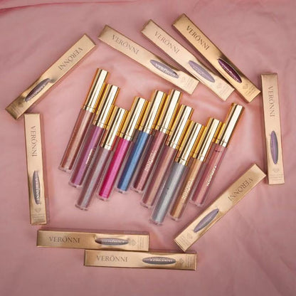VERONNI Sip Glitter Flip Matte Pearlescent Lip Gloss Non-stick Cup Diamond Lip Gloss Wish