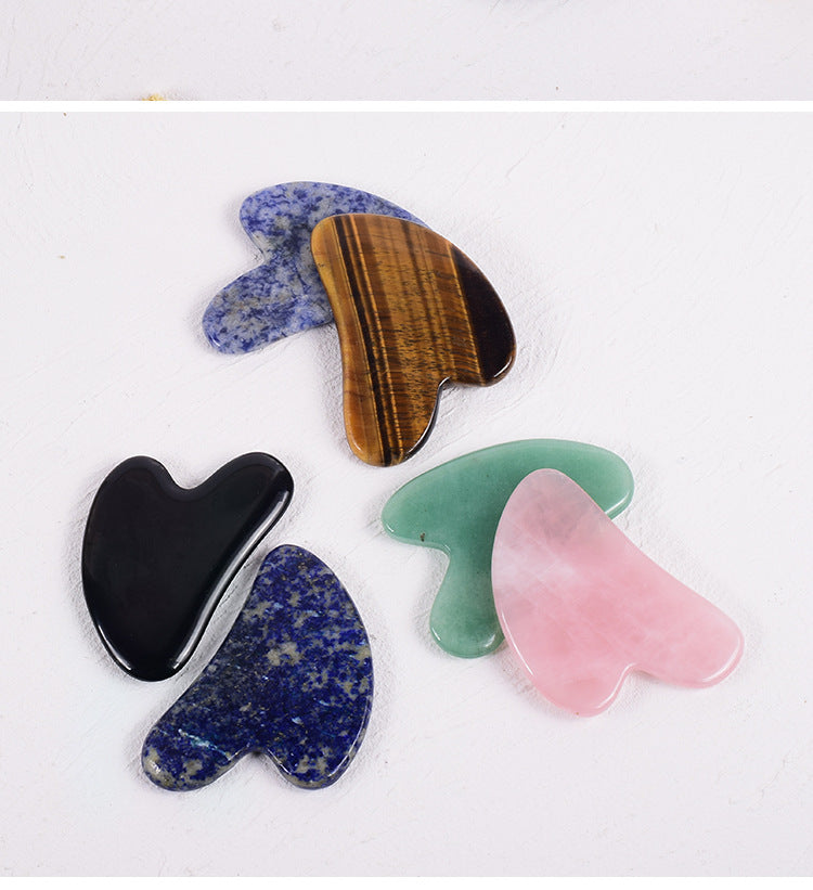 Jade Scraping Board Powder Crystal Scraping Board Facial  Scraping Tablet Heart-shaped Massage Scraping Board Scraping Board