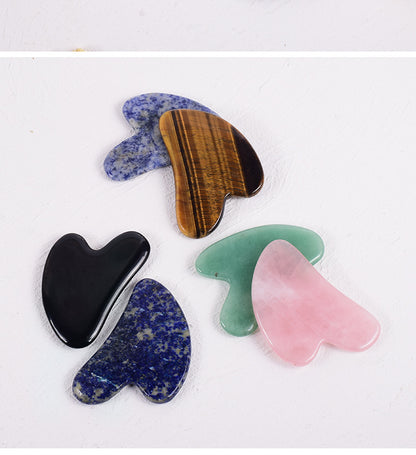 Jade Scraping Board Powder Crystal Scraping Board Facial  Scraping Tablet Heart-shaped Massage Scraping Board Scraping Board