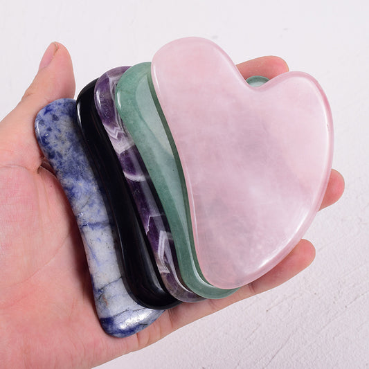 Jade Scraping Board Powder Crystal Scraping Board Facial  Scraping Tablet Heart-shaped Massage Scraping Board Scraping Board