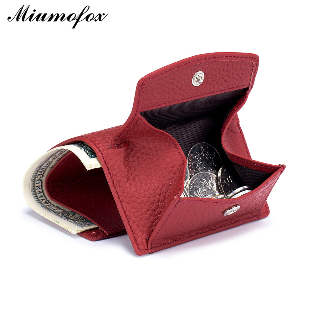 Wallet Rfid Shielded Japanese Foreign Trade Wallet First Layer Cowhide Mini Wallet Women&#039;s Ultra-thin