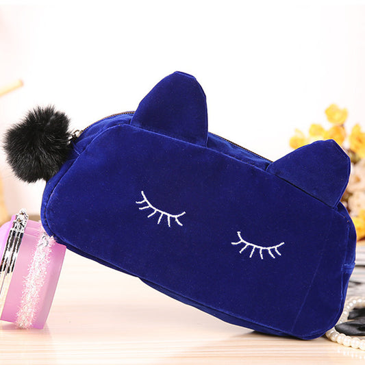 Cute Cat Pattern Polyester Cosmetic Bag