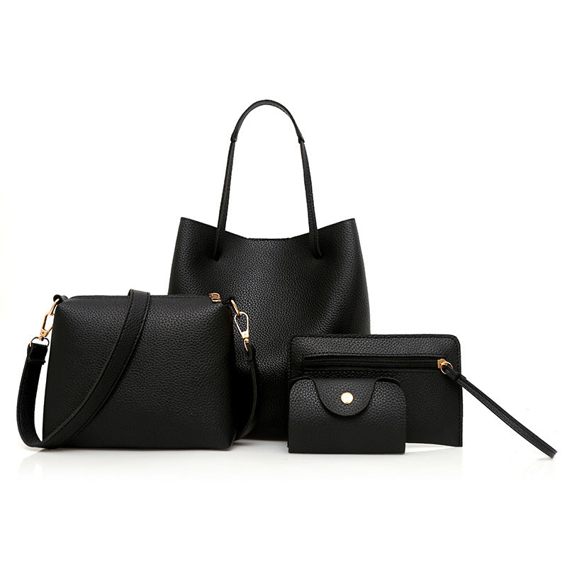 Fashion New Solid Color Mother And Child Bag European And American Style Mother And Child Bag Four-piece Female Bag Simple Shoulder Bag