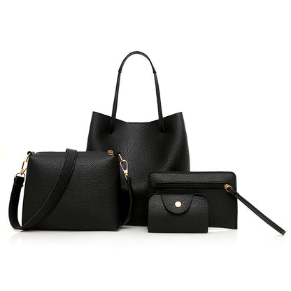 Fashion New Solid Color Mother And Child Bag European And American Style Mother And Child Bag Four-piece Female Bag Simple Shoulder Bag