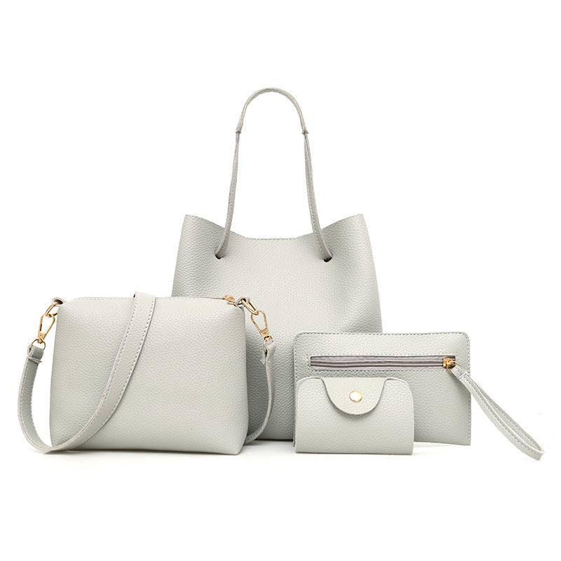 Fashion New Solid Color Mother And Child Bag European And American Style Mother And Child Bag Four-piece Female Bag Simple Shoulder Bag