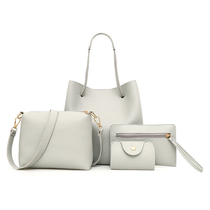 Fashion New Solid Color Mother And Child Bag European And American Style Mother And Child Bag Four-piece Female Bag Simple Shoulder Bag