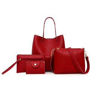 Fashion New Solid Color Mother And Child Bag European And American Style Mother And Child Bag Four-piece Female Bag Simple Shoulder Bag
