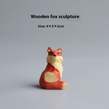 Creative Wooden Cat Trinkets Crafts Handmade Wood Carving