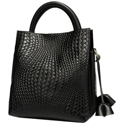 Genuine Leather Women&#039;s Bag New Arrival Large Capacity Handbag Women&#039;s Elegant Hand Carrying Shoulder Woven Pattern Women&#039;s Bag