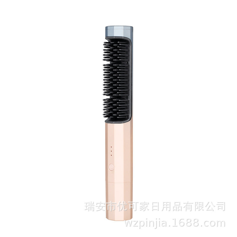 USB Rechargeable Hair Straightener Unlimited Straightening Comb Curly Hair Straightening Hair Straightener Travel Portable Straightening Comb