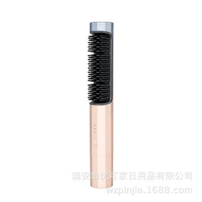USB Rechargeable Hair Straightener Unlimited Straightening Comb Curly Hair Straightening Hair Straightener Travel Portable Straightening Comb