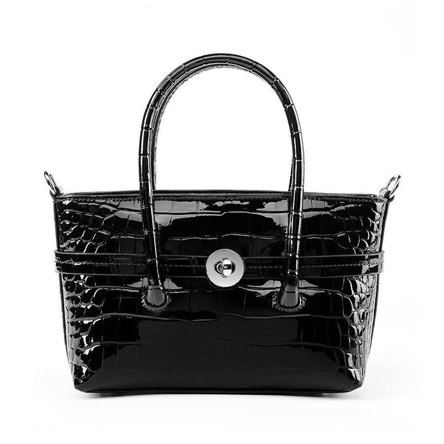Fashionable Genuine Leather Versatile Handbag 2025 New Pure Color Elegant One-Shoulder Cross-Body Tote Large Bag High-End Bag