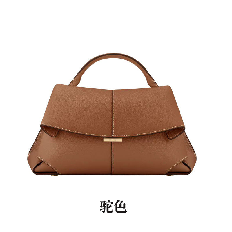 New Niche Polene Smile Bag High-End Pleated Genuine Leather Handbag For Women Cross-Body