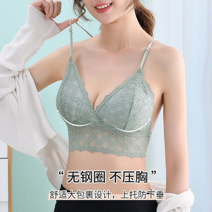 Sexy Lace Straps Wrap Chest Women&#039;s Autumn And Summer Thin Breathable European And American Back Tube Top Short Underwear Adjustment Belt Bra