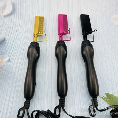 Wet And Dry Electric Heating Copper Comb Hot Comb Hair Straightener Household Perm Hair Curler Comb