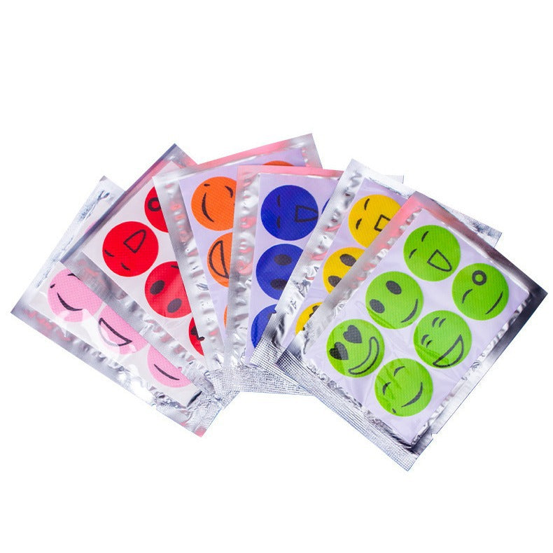 Cartoon Six-Pack Repellent And Anti-Mosquito Stickers For Summer Outdoor Cool Smiling Face Mosquito Repellent Stickers With Cute Expressions And Plant Essential Oil Anti-Mosquito Stickers