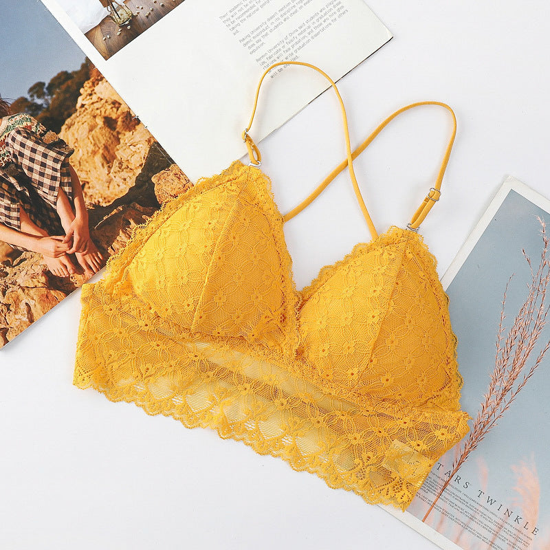 Sexy Lace Straps Wrap Chest Women&#039;s Autumn And Summer Thin Breathable European And American Back Tube Top Short Underwear Adjustment Belt Bra