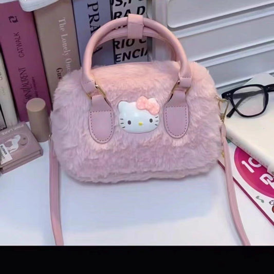 New Kitty Furry Handbag Texture Niche Fashion Versatile One-Shoulder Cross-Body Furry Bag