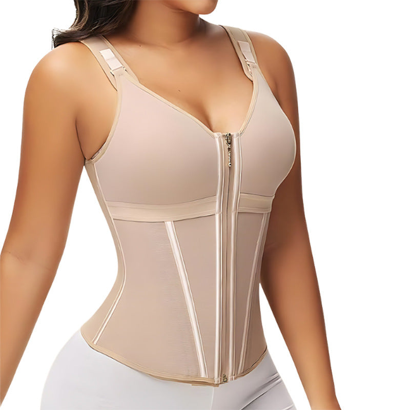 Body Shaping Belly Shaping Vest Top With Bra One-piece Mesh Belly Shaping Waist Shaping Clothes For Women