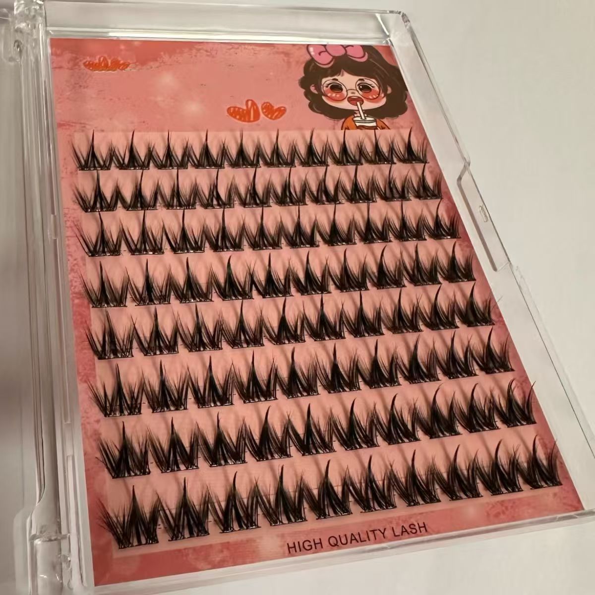Dense Large Capacity Dog-Style Fake Eyelashes 100 Clusters Natural Cartoon Simulation Segmented No Glue Required For Lazy People