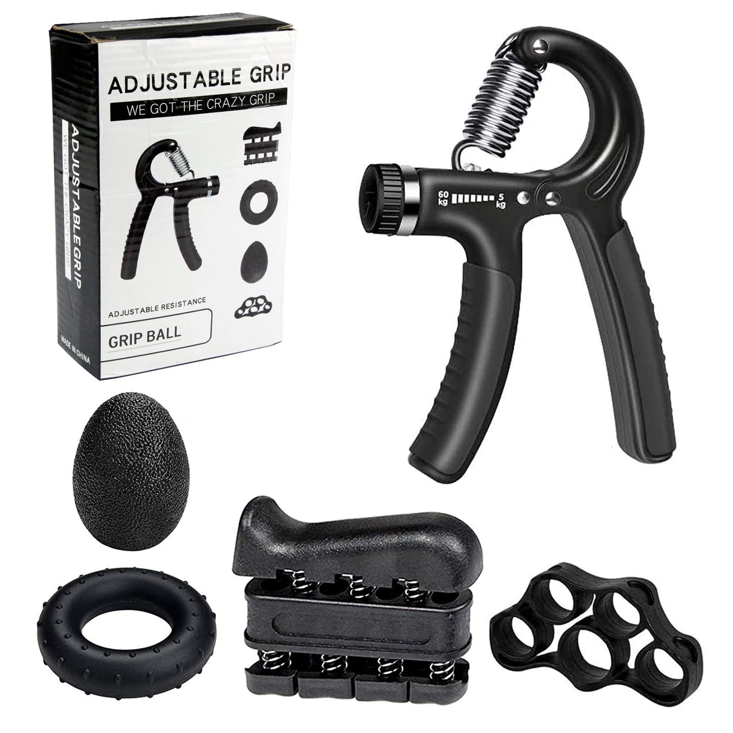 Adjustable Grip Suit Five-finger Tension Exerciser Wrist Trainer Fitness Five-piece Set