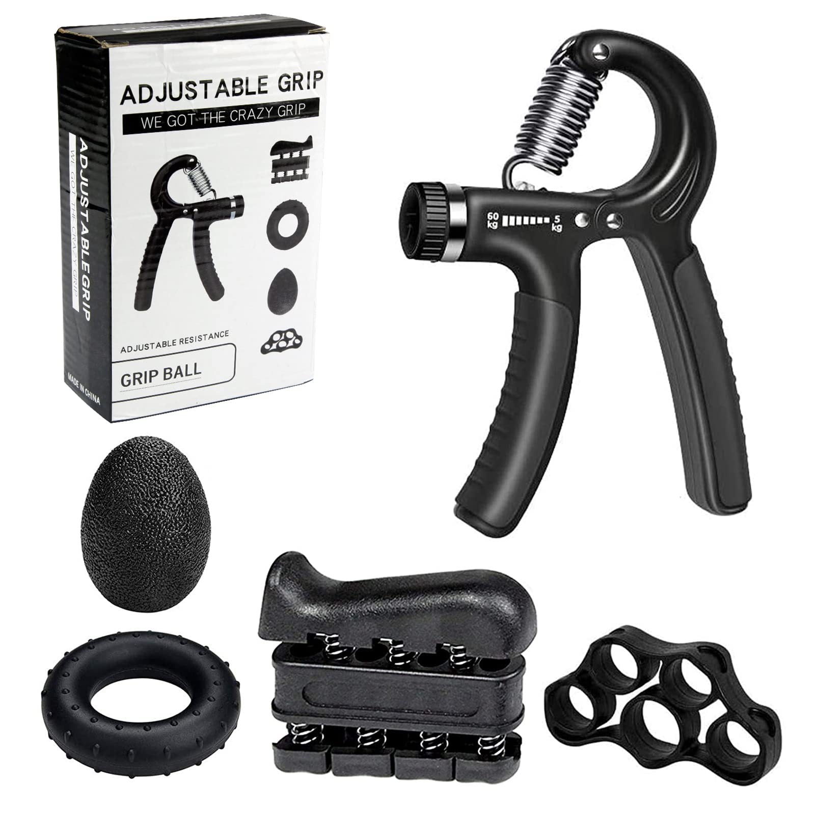 Adjustable Grip Suit Five-finger Tension Exerciser Wrist Trainer Fitness Five-piece Set