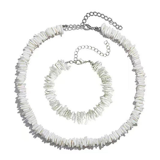 Shell Necklace Handmade Natural Broken Shell Hawaiian Clavicle Chain Irregular Shell Bracelet