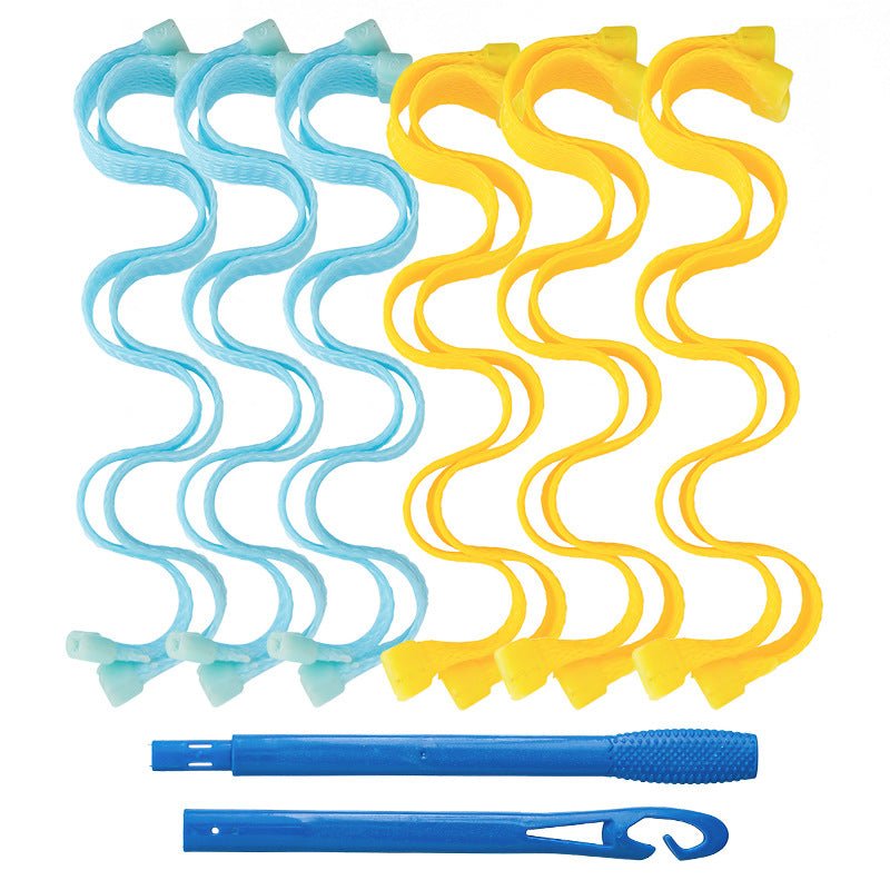 25-65CM Magic Curling Iron Water Ripple Magic Perm Fast Curling Iron Woven Mesh Spiral Roll Sleep
