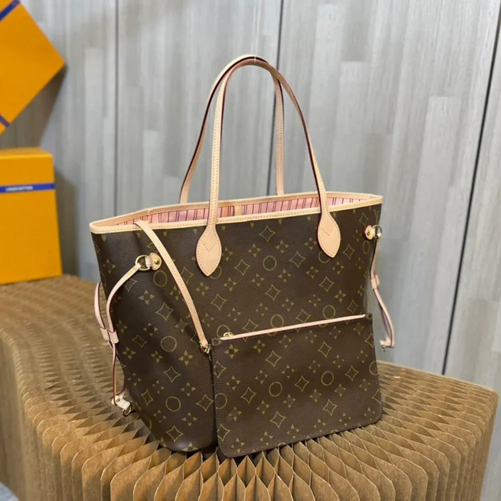 Original Classic Old Flower Women&#039;s Bag Carryal Bag Shopping Bag Neverful Checkerboard Tote Bag