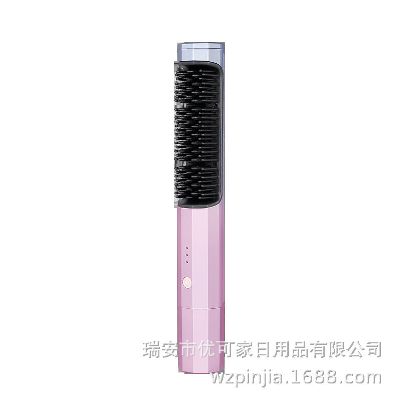 USB Rechargeable Hair Straightener Unlimited Straightening Comb Curly Hair Straightening Hair Straightener Travel Portable Straightening Comb