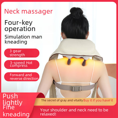 Shoulder And Neck Oblique Muscle Massager Multi-function Massage Shawl Home Neck Shoulder Kneading Heating Cervical Spine Instrument