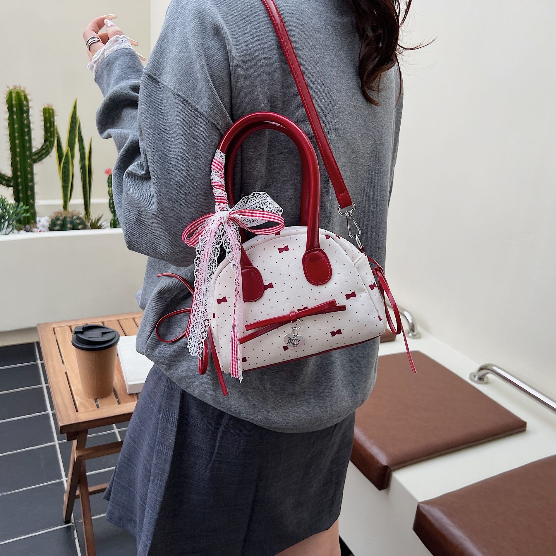 Small Bags For Women New Bags Bow Handbags Shoulder Bags Crossbody Bags Semi-Circular Handbags