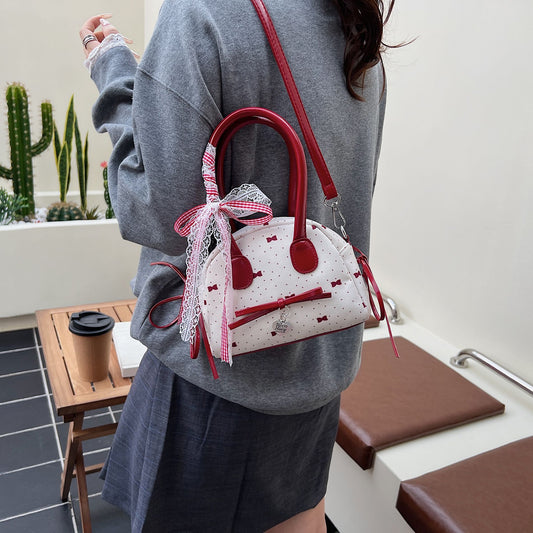 Small Bags For Women New Bags Bow Handbags Shoulder Bags Crossbody Bags Semi-Circular Handbags