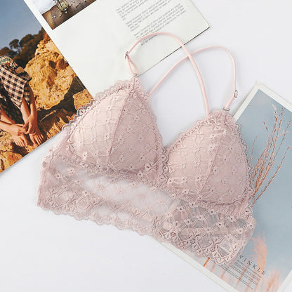 Sexy Lace Straps Wrap Chest Women&#039;s Autumn And Summer Thin Breathable European And American Back Tube Top Short Underwear Adjustment Belt Bra