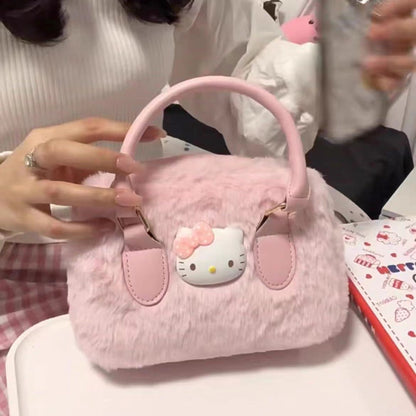 New Kitty Furry Handbag Texture Niche Fashion Versatile One-Shoulder Cross-Body Furry Bag