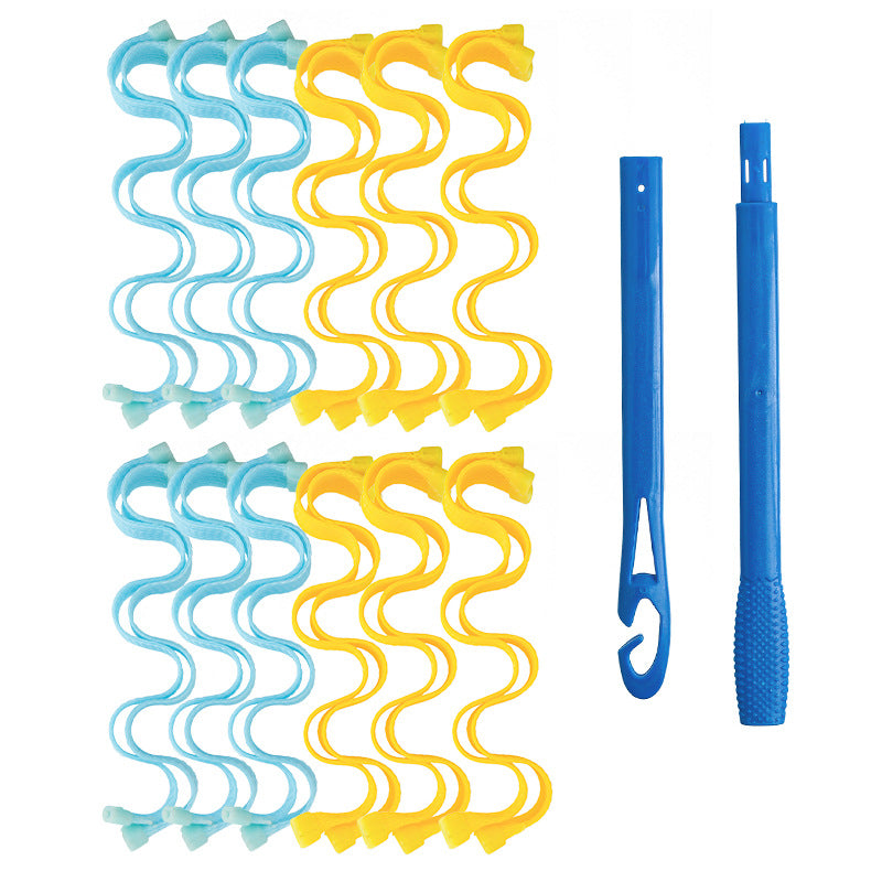 25-65CM Magic Curling Iron Water Ripple Magic Perm Fast Curling Iron Woven Mesh Spiral Roll Sleep