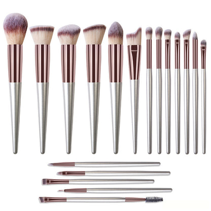 18 Makeup Brushes Champagne Gold Powder Blush Eye Shadow Concealer Blooming Suit Beauty Tools