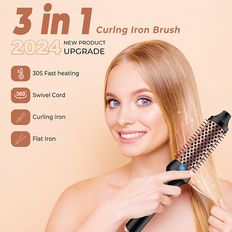 Hair Dryer Cross-border Three-in-one Curling Hair Stick Straight Curling Hair Dryer High-power Hot Air Comb