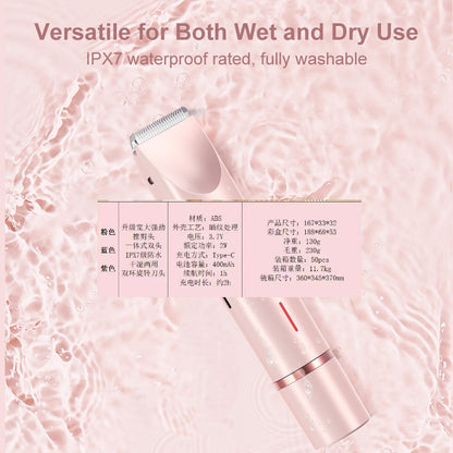Women&#039;s Double-head Shaving Apparatus Private Trimming Shaving Apparatus Body Washing Dry And Wet Dual-purpose Hair Removal Apparatus