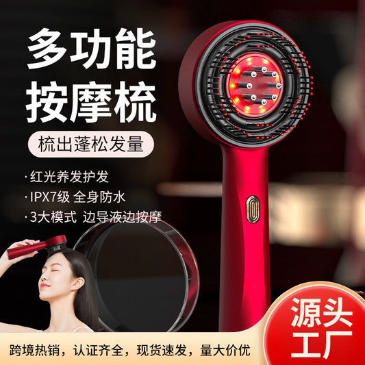 New Electric Massage Comb Household Scalp Liquid Guide Comb Red Light Anti-stripping Hair Care And Hair Care Multi-functional Massage Comb