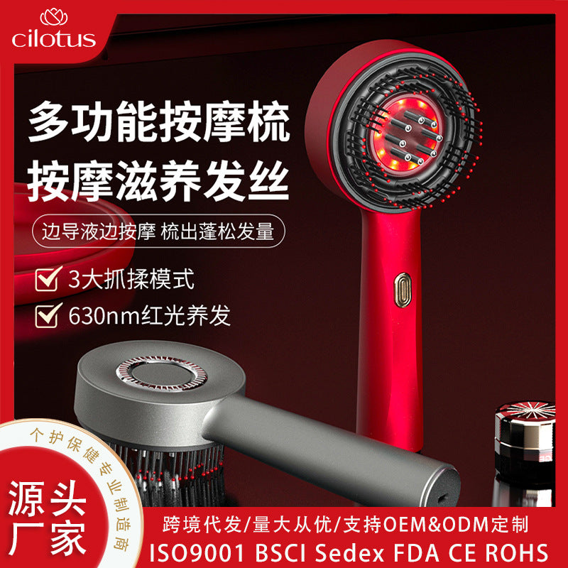 Scalp Medicine Applicator Stone Hair Care Comb Kneading Scalp Massager Liquid Guide Hair Generator Red Light Hair Care Comb Massage Comb