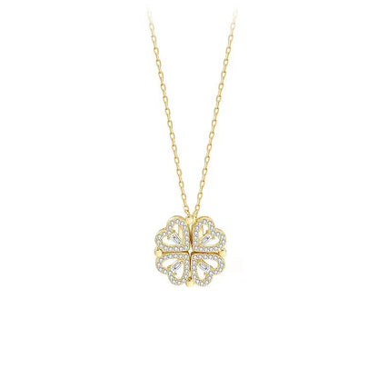 Flower Pendant Temperament Titanium Steel Necklace